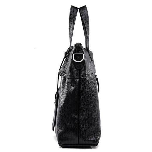 POLO briefcase men's business handbag first layer cowhide computer bag casual shoulder bag ZY041P613J black