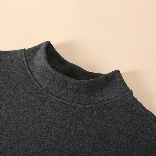 Langsha mid-high collar thermal top men's new velvet thickened bottoming slim linen sweatshirt cold-proof underwear autumn clothing for men