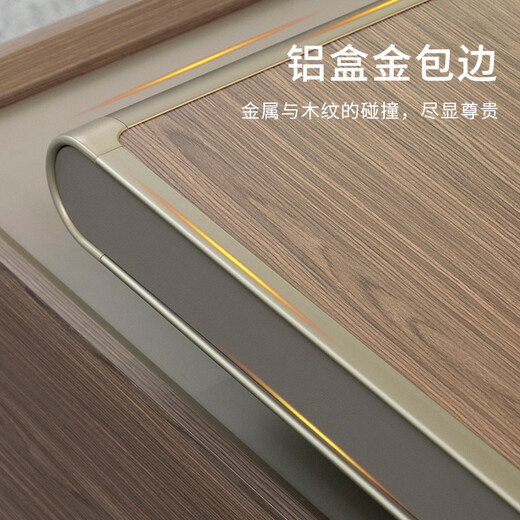 Wolin Office Furniture Modern Boss Desk Light Luxury Simple Office Desk Italian Style Office Desk and Chair Combination A Boss Desk 2.4 Meters + 2.5 Meters File Cabinet