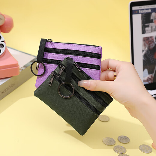 Jiemo monedas billetera de mujeres lienzo a mano sosteniendo una bolsa pequeña estudiante de mini billetera bolsita de billetera