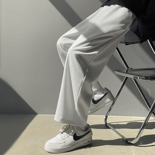 Foss Phil Phil Retrase Casual Pantalones para hombres Summer Black Spring y Autumn Nine Nine Punta Lo suelto Occidente de patas amplias de patas de patas de patas de patas anchas para hombres.