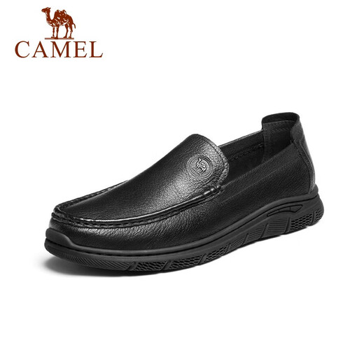 Camel (CAMEL) new soft-soled slip-on leather shoes for men, business casual shoes, light and comfortable loafers, black 41