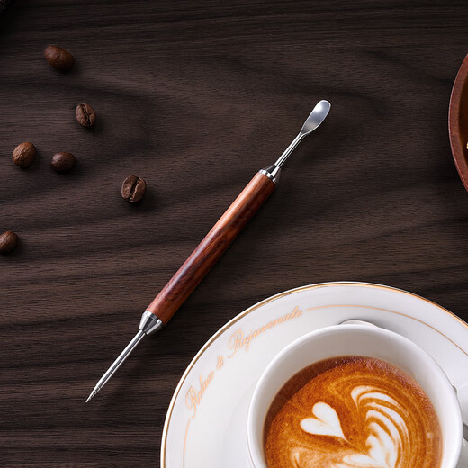 CLITON coffee latte art latte art tool stainless steel latte art pen fancy solid wood crochet needle carving needle