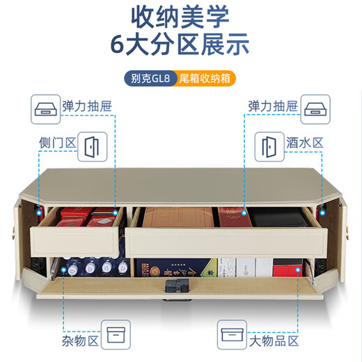 Qiaoji benutzerdefinierte GL8-Trunk-Speicherbox Es Luzun 653t Speicherbox 652t Avia Auto Montagebox Magic Box Storage Box Set-Wenxinmi Notes Car Model Modell
