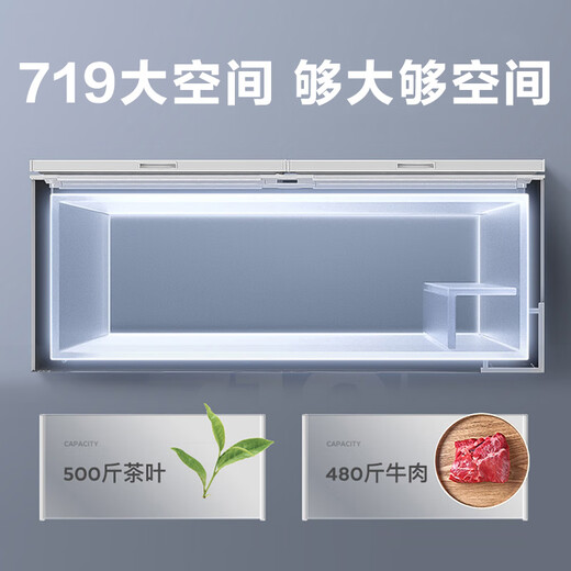 美的(Midea)719升大容量冰柜家商用囤货冷柜冷藏冷冻保鲜两用卧式冰箱【尾货机】 BD/BC-719DKM(E) 501升以上星辰金