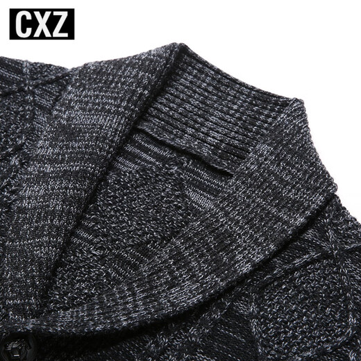 CXZ TENDY Brand Cardigan Chaqueta para hombres Cárdigan para hombres Autumn Style Coreano Slim Men's Green Fruit Cuella para hombres Negro 180/XL