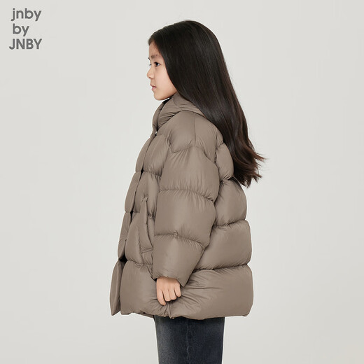 
jnby by JNBY Jiangnan cloth children's clothing autumn and winter down jacket thickened warm soft hooded boys, girls and children 1NAC12610 216 wax pink camel color 110 cm