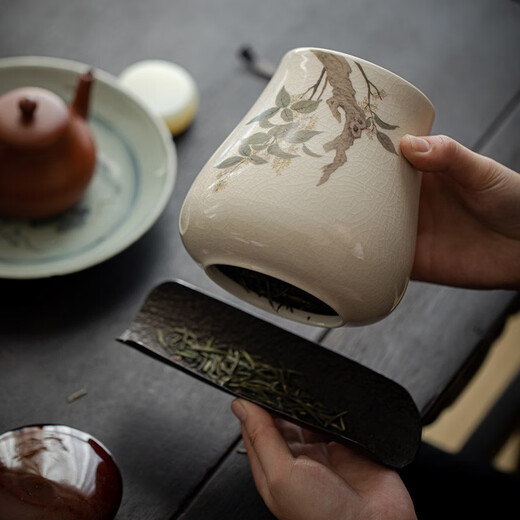 Boyei (BW) antique ceramic tea cans large cans household sealed moisture-proof tea cans gift box packaging elegant season 2 gift boxes