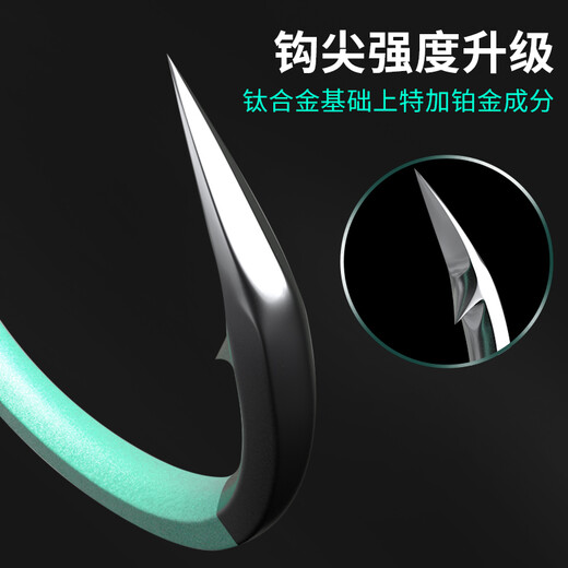 YNKOO Iseni fish hooks imported in bulk titanium alloy barbed fishing hooks thin crucian carp hooks carp hooks fishing supplies Longyan Iseni (15 pieces/pearl green) No. 12