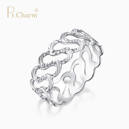 Pt.Charm new platinum ring women's water ripple platinum ring personalized fashion wedding proposal ring spot No. 21 2.8-2.9 grams single