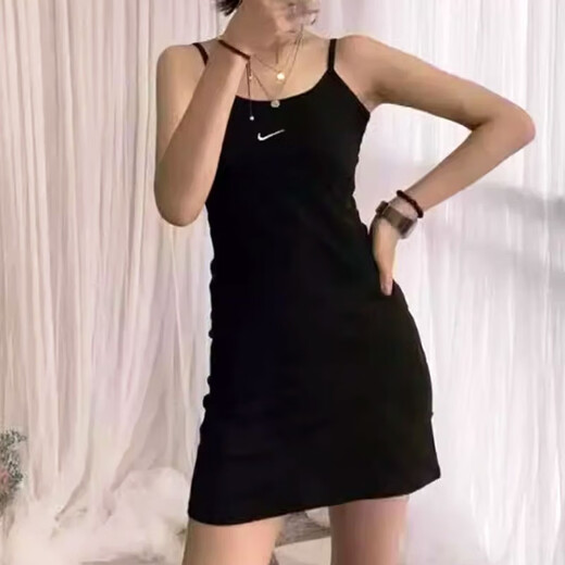 Nike (NIKE) suspender skirt women's skirt summer sports dress breathable pure and slim skirt DM6231-010 DM6231-010 Black L