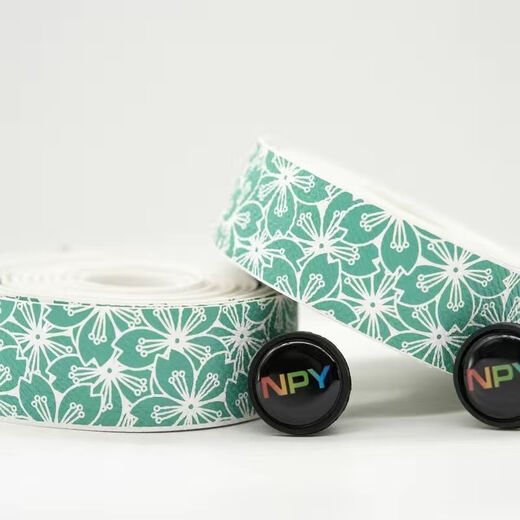 Raft core mummy handlebar belt NPY Sakura road bike anti-slip shock absorption comfortable strap wear-resistant cyclist female white background - pink flower (boxed/send electrical tape/2 roll price)