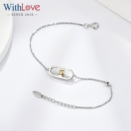WithLove Sliding Yellow Diamond Diamond Bracelet Natural Genuine 18K Color Gold Group Set Simple Temperament Women Main Diamond 22 Points/Secondary Diamond 16 Points White 18K Gold/Ready Stock