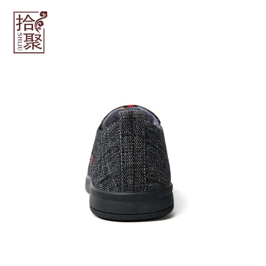 
Shiju Spring and Autumn New Old Beijing Cloth Shoes Men's Breathable Men's Shoes Denim Canvas Casual Middle-aged Daddy Shoes 12001 Black 40