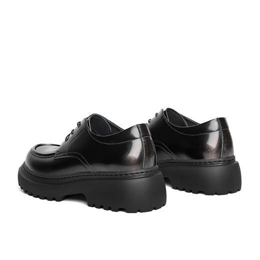 Belle Stars derselbe Pendler formelle Verschleiß dicker Derby-Schuhe für Männer Textur Business Casual Lederschuhe A1695DM4 Black 39