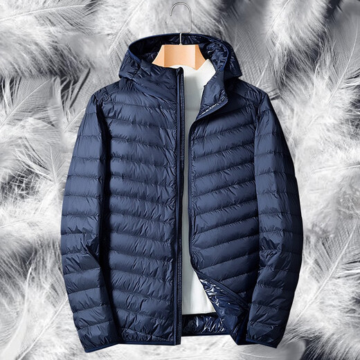 Woodpecker Lightweight Down Jacket Men's Short Winter Jacket Men's New Ultra-Light Casual Young and Middle-aged White Duck 16050 Black (Stand Collar) 2XL (160Jin Jin is equal to 0.5kg -180Jin Jin is equal to 0.5kg)