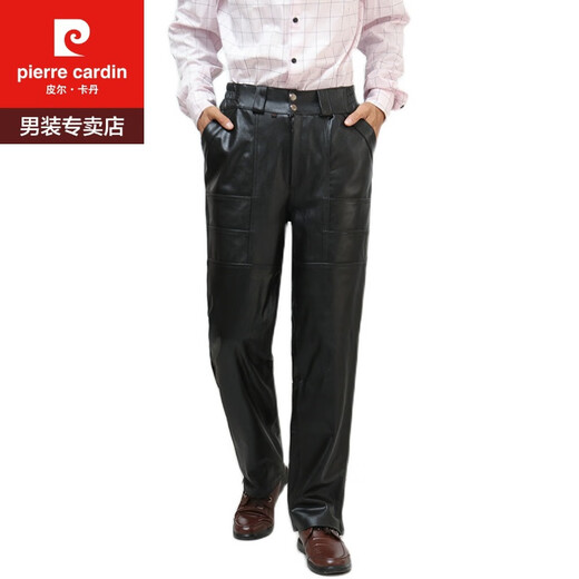 
Pierre cardin Haining genuine leather pants for men's warmth and thick sheepskin pants for riding pants for middle-aged and young people loose motorcycle pants for winter sheepskin style size 32 waist 2 feet 5