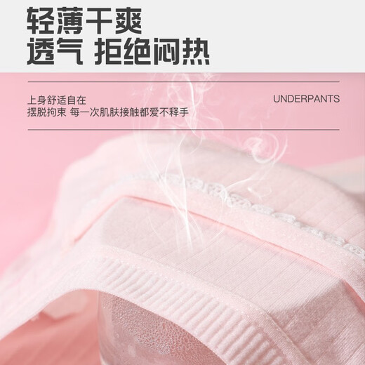 Langsha children's underwear, girls' menstrual pants for middle and large children, middle and high school students, anti-lateral leakage menstrual briefs, pure cotton bottom, pink, purple and gray, 3 pairs 165 (L) recommended weight 95-120Jin Jin equals 0.5 kg