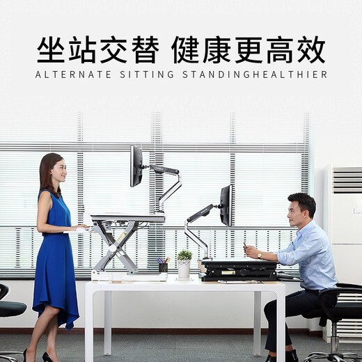 乐歌（Loctek）升降台坐站交替办公电脑桌 笔记本写字桌书桌 显示器增高架M9 【M9S雅白】宽690*深500mm
