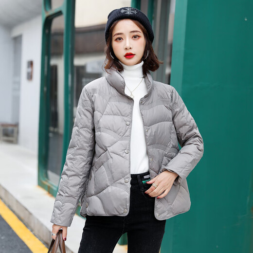 MARKYINXIANG高档轻奢品牌轻薄羽绒服女短款冬季新款新国标羽绒女小个子外套女 TT7170 茵曼   白色 S （90-110斤）