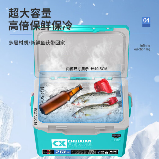 2025 new 718 full set of seatable fishing boxes multi-function ultra-light and super hard corner accessories 26L 26L 718 backrest model blue [Package 5]