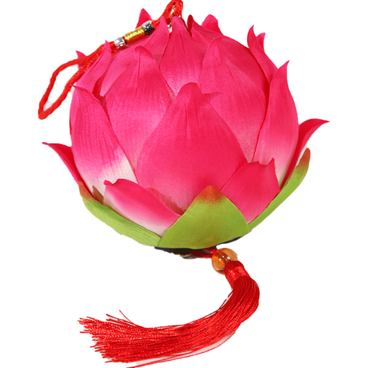 Customized Lotus Lantern Handheld Luminous fertiges Produkt Hebelstange Quastel Palace Lantern Nacht Licht Retro-Stil Hanfu Lotus Lantern O695 Lotus Hellrosa Lampenhebestange Batterie