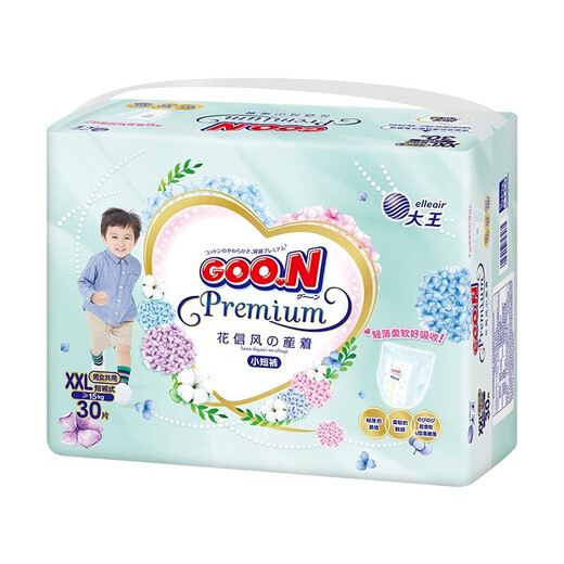 Da Wang (GOO.N) Flower News Wind Diaper Baby Diaper Breathable Diaper Diaper Diaper Universal Urinary Sedimentation Pad Water-Absorbing Diaper Pulling Pants XXL30 Tablets (15kg or more)