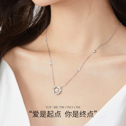 Fanci Fanqi Three-second heart-warming necklace for women silver birthday light luxury high-end gift for girlfriend light luxury niche white style