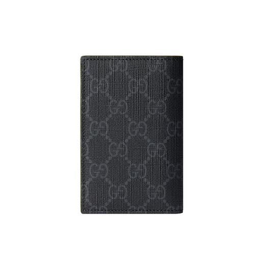 古驰（GUCCI）男士黑色GG帆布配皮GG标志多卡位卡片夹 768249FACQC1049 7.5x12 cm