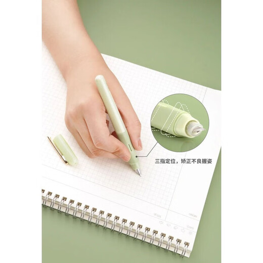 NBX genuine DS-761 triangle positive ink capsule pen can replace ink-absorbing students' frosted, non-splashing ink fine tip pen Green 0.5mm official standard bag tip