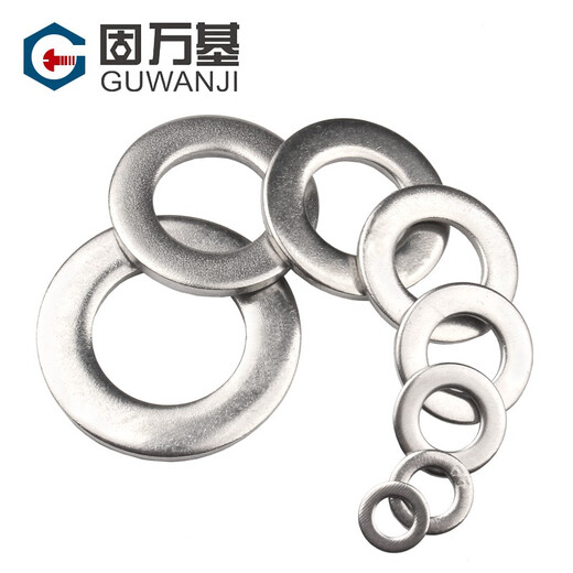 Guwanji 316 stainless steel flat washer 304 ultra-thin round washer enlarged flat washer metal flat washer washer thickened meson M6*12*1.5 50 pieces -316 material