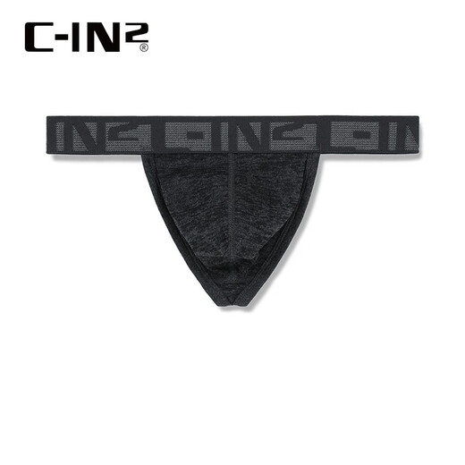 C-IN2新品男士露臀丁字裤棉质U凸性感低腰提臀单丁裤男1902FC 深灰色017- 1条 M 适合2尺4-2尺5腰围(31-33码)