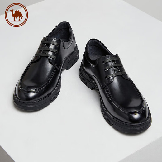 Camel leather shoes men's cowhide business casual formal comfortable derby shoes P14A005608 black 42