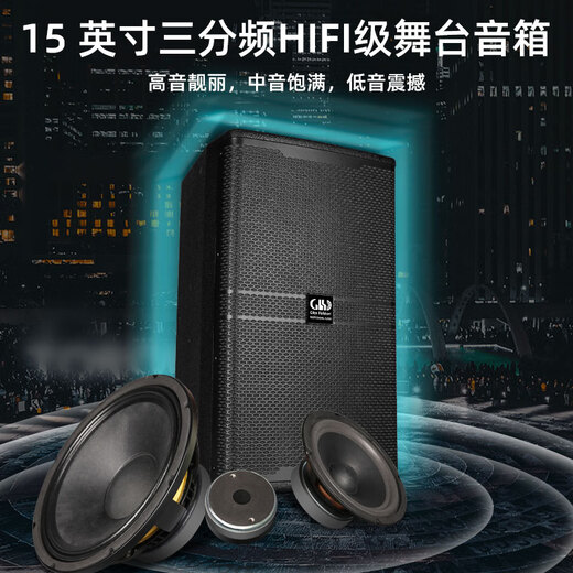 Glenston Professional de 15 pulgadas, altavoz de tres minutos de tres minutos, bajo, altavoz 220, altavoz magnético, pasivo hifi fiebre de bajo en el hogar cine en casa KTV Home Conferencia de boda Audio K-1583 (versión estándar de frecuencia de 15 minutos de 15 minutos)/Derecho