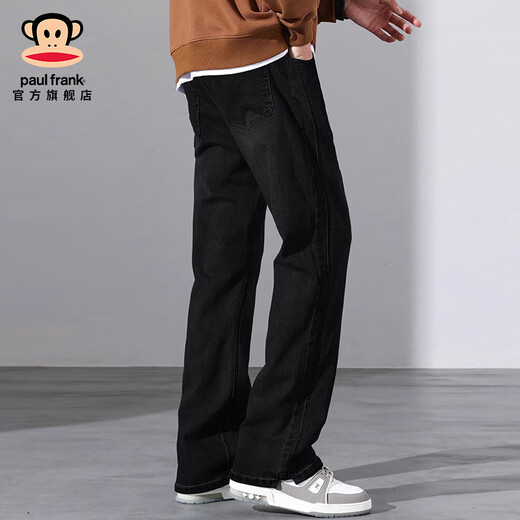 Big Mouth Monkey (Paul Frank) American Fashion Jeans Autumn New New Loose Lloped Pantalones de patas ancho Versátiles versátiles de calles High Street 9901 Negro [Auténtico oficial] L [recomendado 120-140Jin [Jin equivale a 0.5 kg]]
