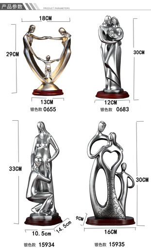 Clcey Family of Three Ornements 10e anniversaire de mariage d'anniversaire Gift pour femme et mari nouvellement engagé Qixi Saint Valentin 15934 Silver + Lettrage + Grossesse (Famille