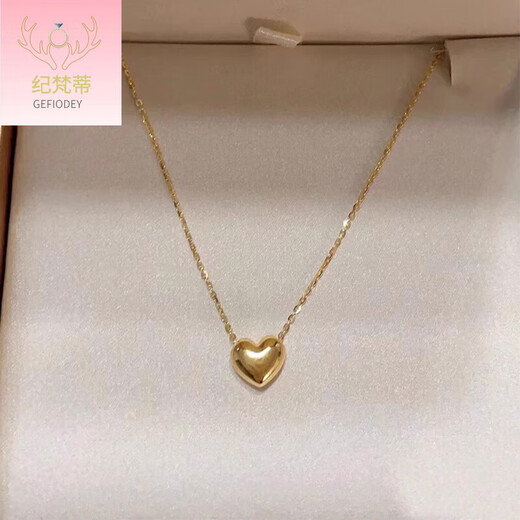 Giventy GEFIODEY non-fading French small love necklace women's 18k bag gold daily versatile peach heart clavicle chain ins summer neck necklace peach heart necklace