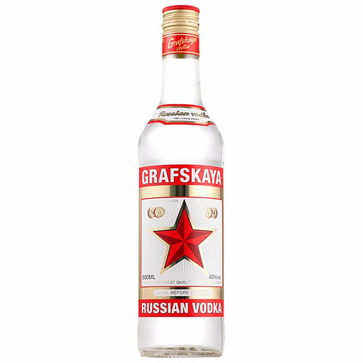 格拉夫红牌进口洋酒 格拉夫伏特加 鸡尾酒基酒 调酒烘焙酒 金酒烈酒 格拉夫红牌伏特加500ml*6瓶