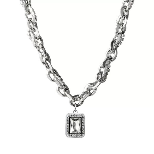 QMXD necklace men's trendy hip-hop men's clavicle chain high-end American retro boy pendant titanium steel non-fading gift for boyfriend