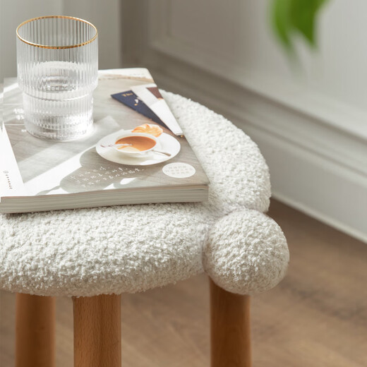 Genji Bois de maquillage en bois massif selles nordiques cassettes nordiques tabourets de chaussure de chaussure de chaussure chambre chambre simple agneau melon rond rond