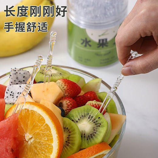 Yuexinke Disposable Fruit Fork New Canned Portable Storage Transparent Small Fork Special for Household Cake Dessert Picks New Panda Canned 400 Pieces