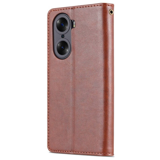Ju Xiaozhi ist geeignet für Honor 60 Handyhülle, Clamshell-Lederhülle LSA-AN00, einsteckbares Kartenetui im ​​Brieftaschenstil, All-Inclusive-Anti-Fall-weiche Innenschale mit magnetischer Schnalle, Schutzhülle für Männer und Frauen, Honor 60 braune Lederhülle im Brieftaschenstil