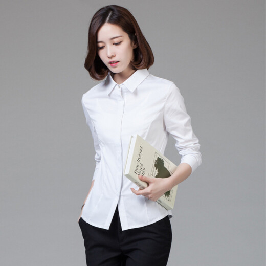Yu Zhaolin business professional formal wear women's slim long-sleeved shirt work shirt hotel 4S store work clothes top YWCC197321 white M