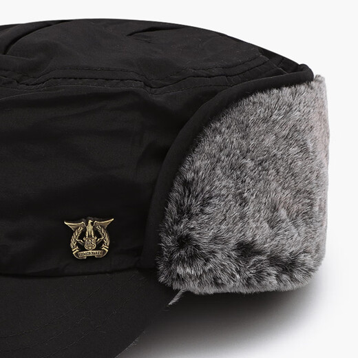 Monette hat men's winter new style plus velvet cold-proof and warm peaked hat for cycling, fishing, ear protection, fashionable autumn and winter flat hat, black, one size fits all, adjustable (54-62CM)