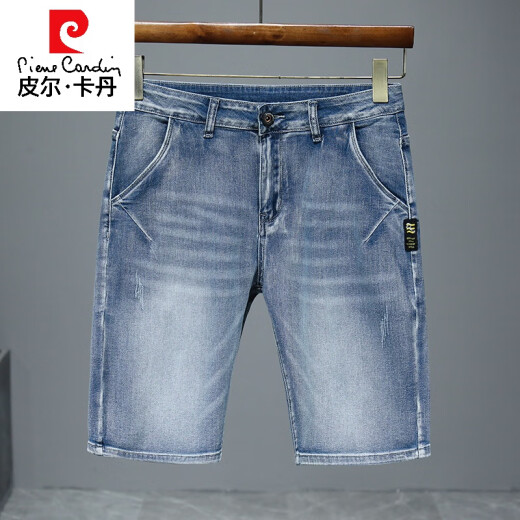 皮尔卡丹（pierre cardin）半截裤男2025新款夏季薄款牛仔短裤男五分宽松直筒中裤休闲百搭弹 671蓝灰 30 (2 尺3)