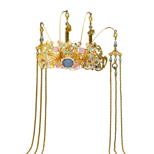 Hanfu headdress children and girls hair crown ancient style crown ancient costume hair accessories ancient girl crown national trend rocking phoenix crown golden phoenix 3 and a half-Yanghe-Jin