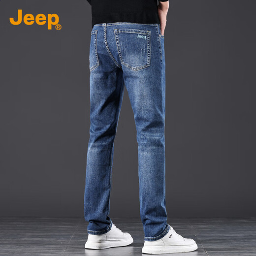 吉普（JEEP）2025春夏新款男士牛仔裤男高端时尚修身小直筒弹力休闲长裤子男裤