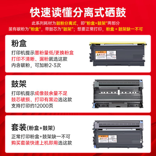 
Zhenyin Color Applicable Brothers MFC-7220 7225/7820N 7420 7010 7020 7025 Black Toner Cartridge [Black Type] TN2050 HD Carton Powder