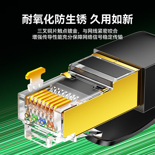 山泽七类纯铜网线 CAT7类万兆屏蔽网络连接线高柔工业级成品网线 电脑宽带家用成品跳线2米 GR7020G