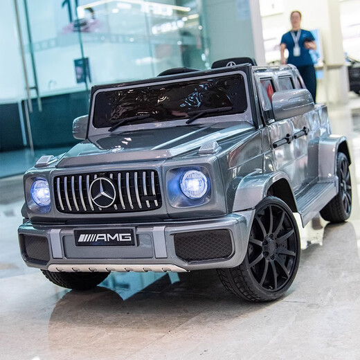 Cute Laughing Ou Mercedes-Benz Big G children's electric car four-wheel remote control male and female children's off-road toy car can seat adults, painted black + seat adults, large battery, four-wheel drive + full function